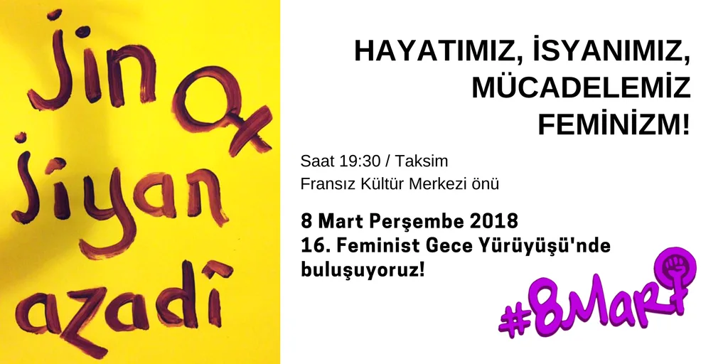 2018 Feminist Gece Yuruyusu Twitter Cagri Gorsel